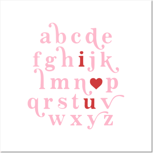 Alphabet ABC I Love You Valentines Day Posters and Art